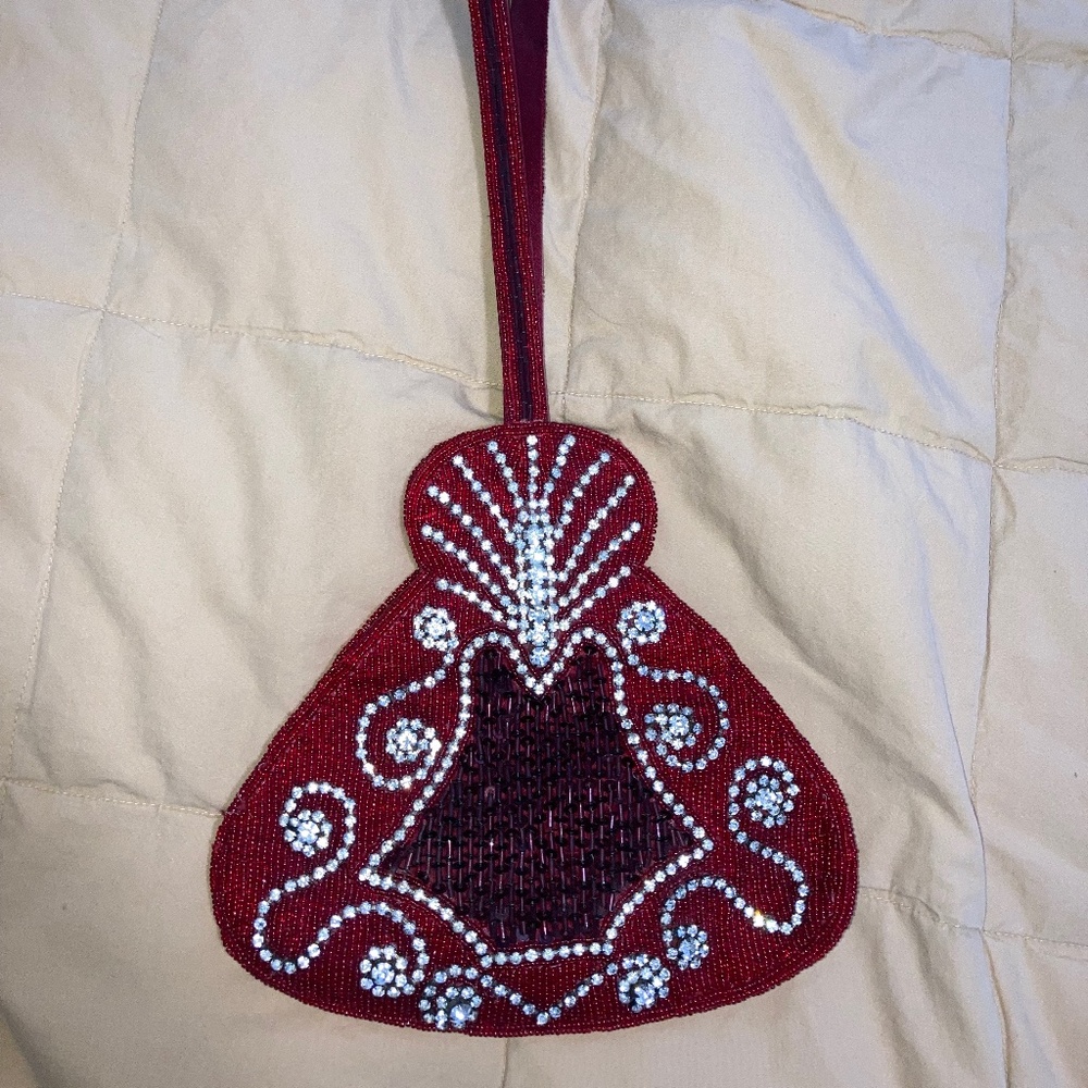 Vintage Burgundy Indian Beaded bag